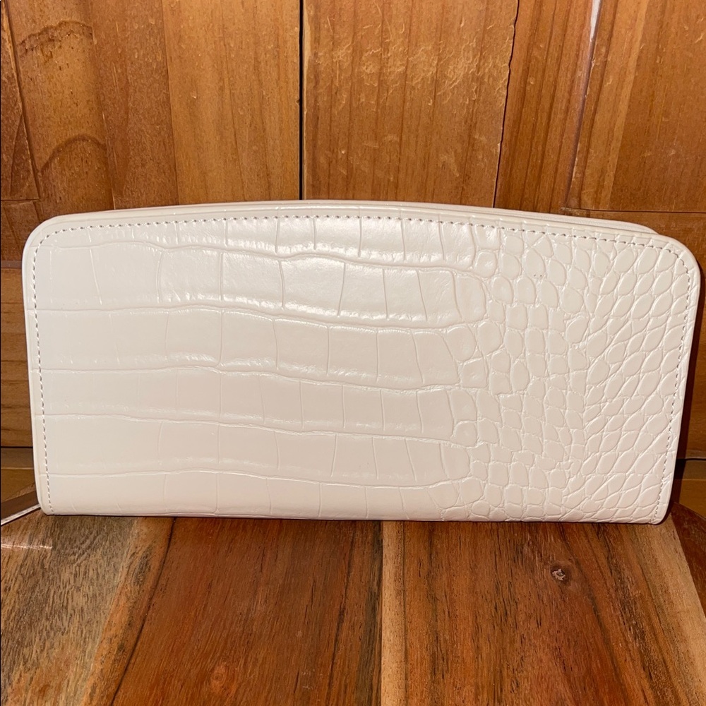 A New Day Faux Cream Crocodile Embossed Wallet